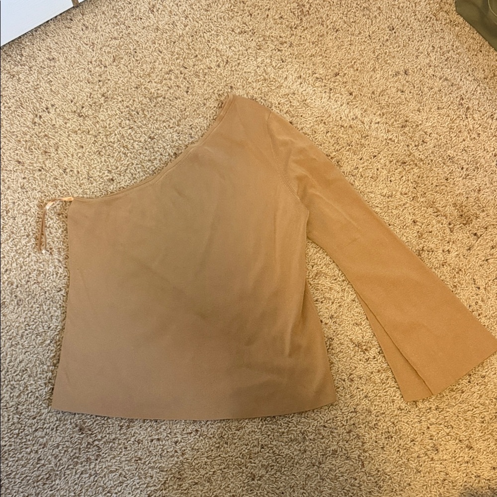 Banana Republic Tan One-Shoulder Sweater